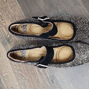 Sofft Animal print cow hide and leather Heeled Mary Janes sz 8.5